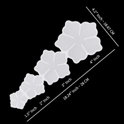 Flower  4 IN ONE 4X4 3X3 2X2 1.5X1.5In Silicon Mould (SM044)