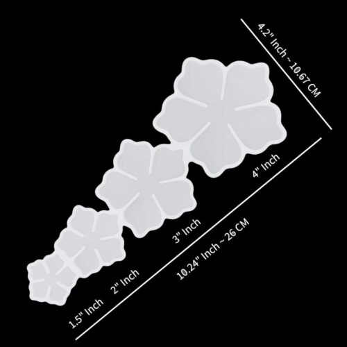 Flower  4 IN ONE 4X4 3X3 2X2 1.5X1.5In Silicon Mould (SM044)