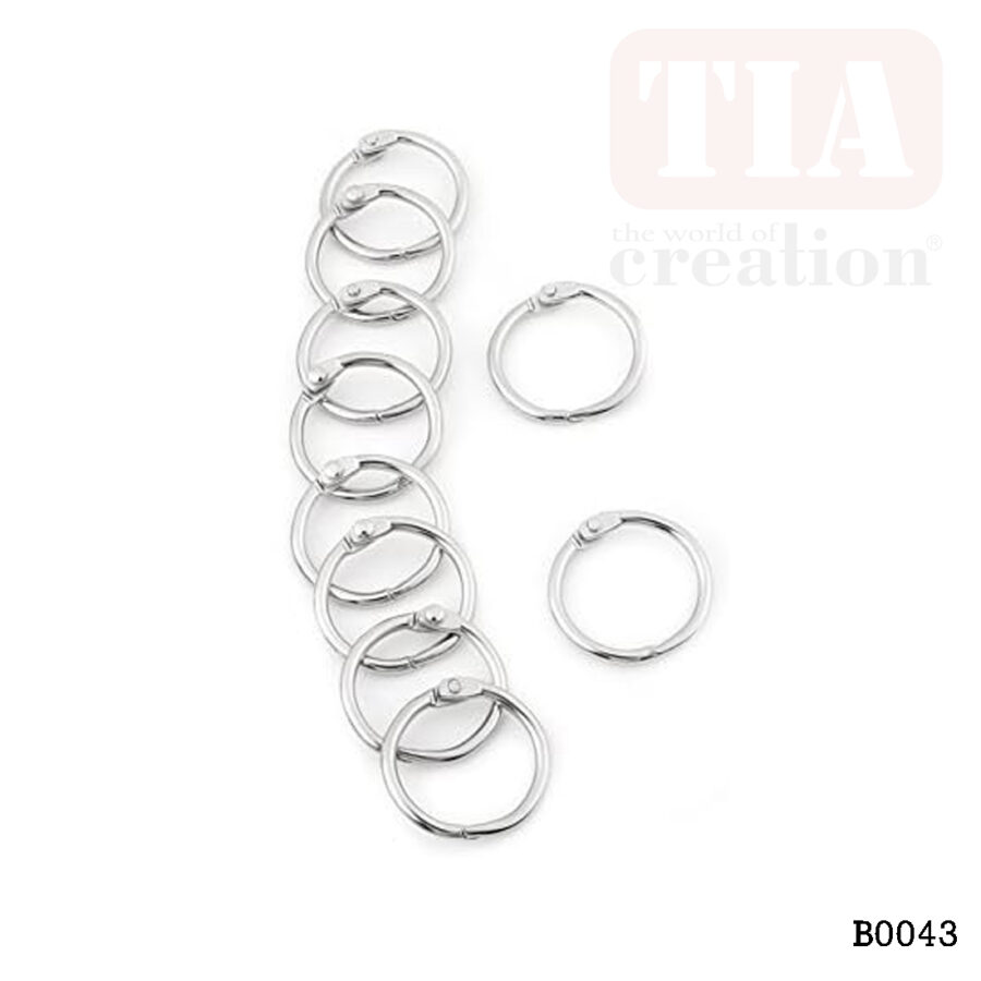 BOOK RING SILVER 20MM 12PC (B0043)