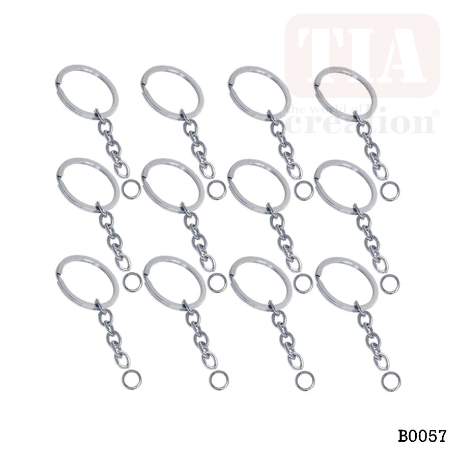 KEY RING SILVER 12PC (B0057)