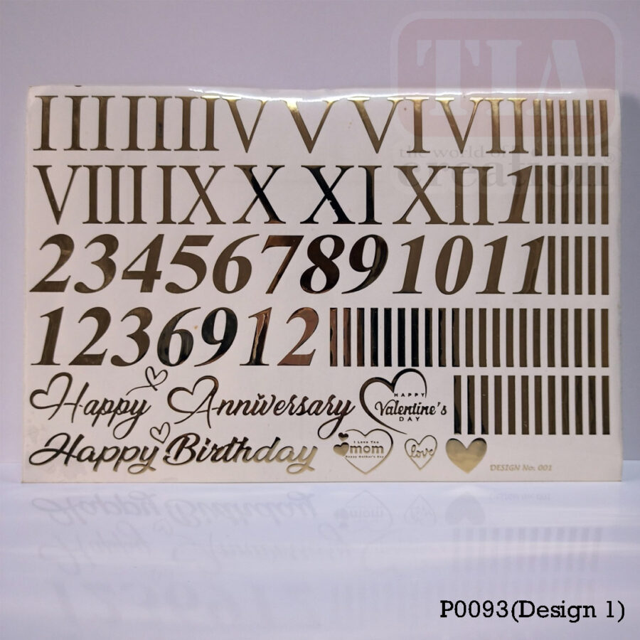 EMBOSSED STICKER SHEET A/5 DESIGN 01 (P0093)