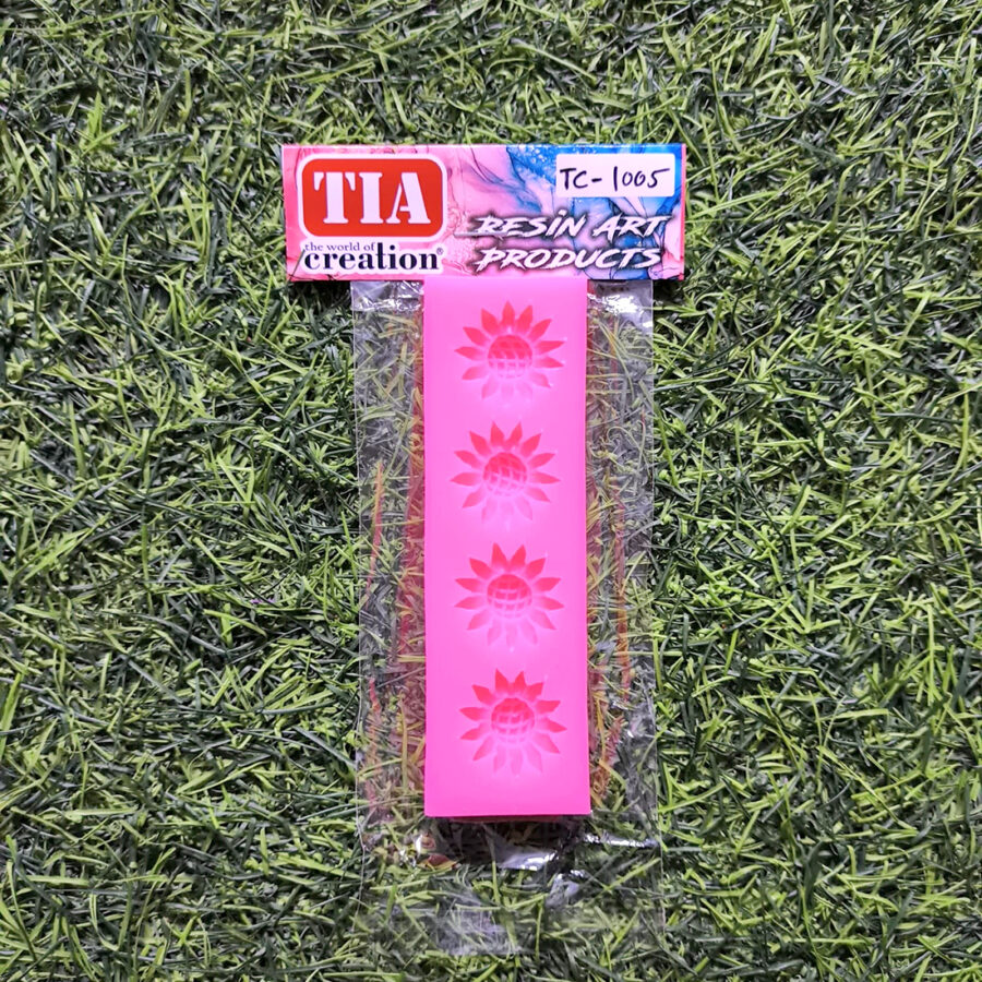 4 Cavity Flower Pink Mould 12x3.5cm (TC1005)