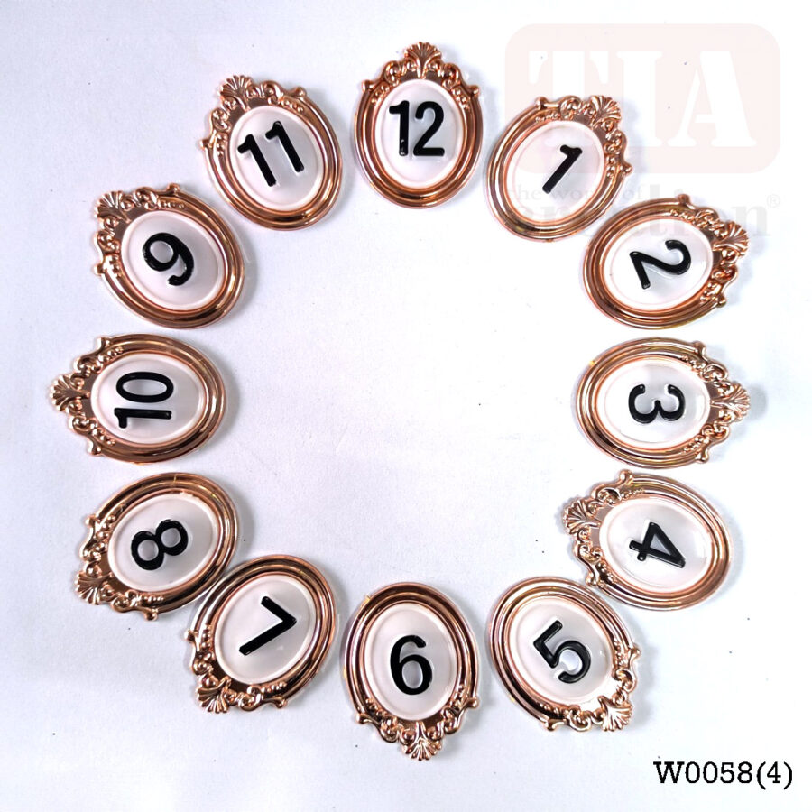 WALL CLOCK NUMBERS ROSE GOLDEN