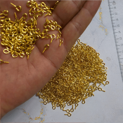 EYE RING HOOKS SCREW GOLDEN SMALL (1000PCS Approx)