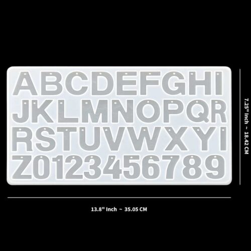 ABCD Alphabet With Hole Keychain 34x19cm 7mm Depth Silicon Mould (SM070)