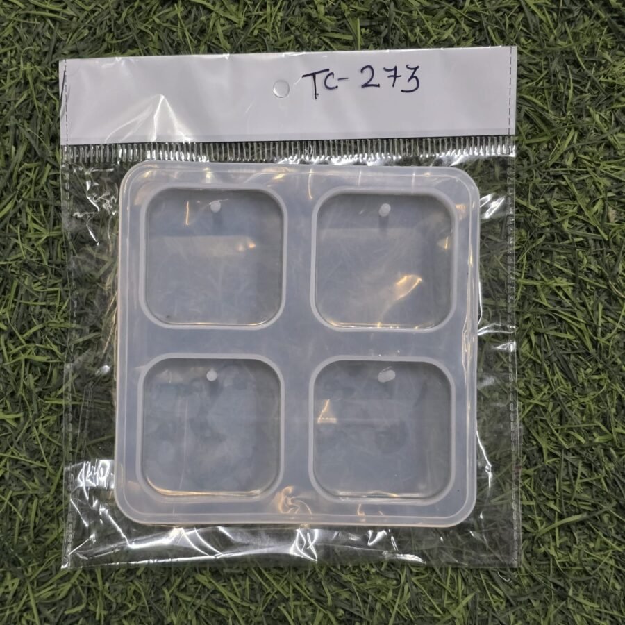 Keychain 4 Cavity Square Silicon Mould (TC273)