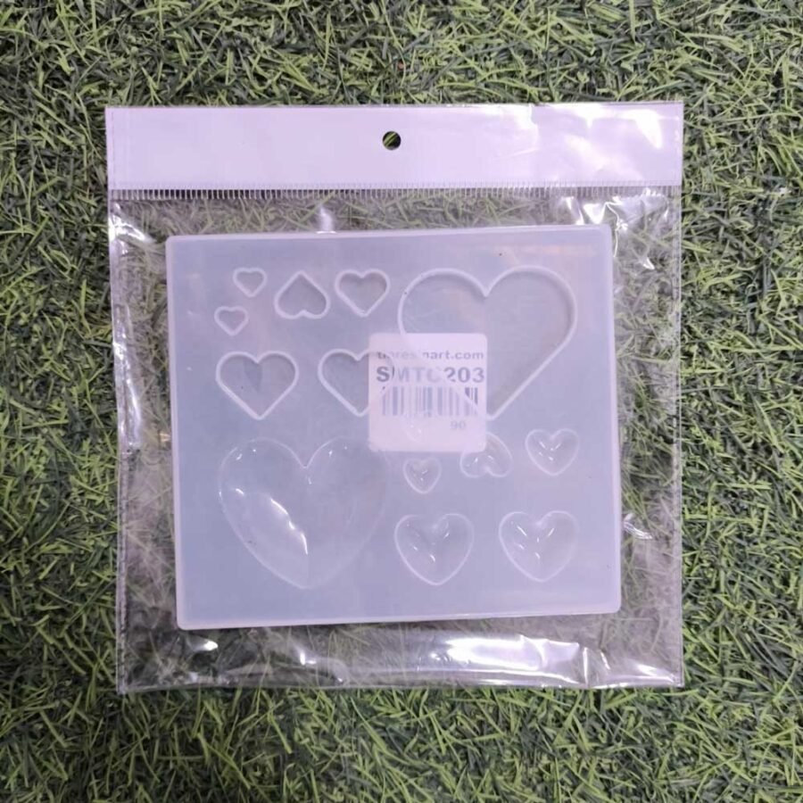 Multi Heart Silicone Mould 5x5.5inch 5mm Depth (TC203)