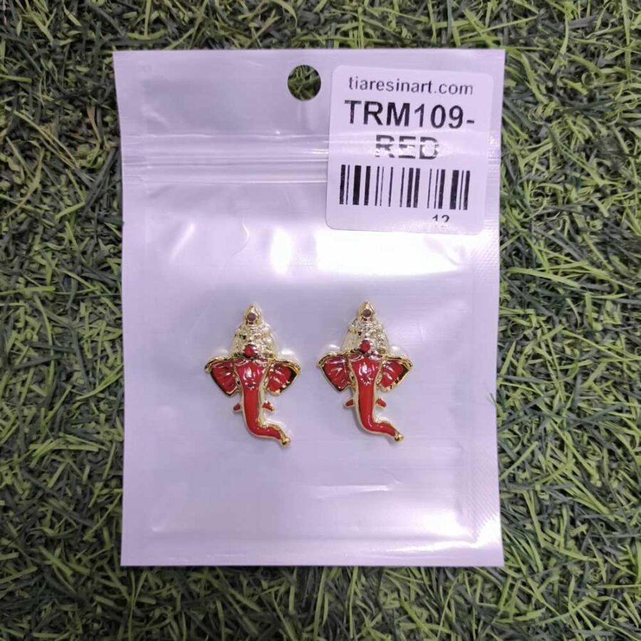 Ganesha Gold Idol Red Small (2pc)