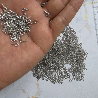 EYE RING HOOKS SCREW SILVER SMALL (1000PCS Approx)