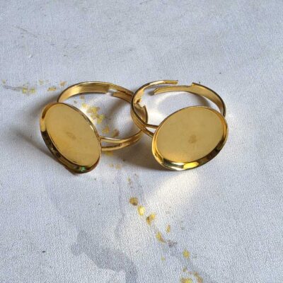 Ring Base Round Pointed Golden 5pc for Resin Art (TR131)