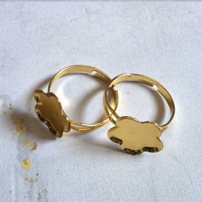 Ring Base Star Pointed Golden 5pc for Resin Art (TR132)