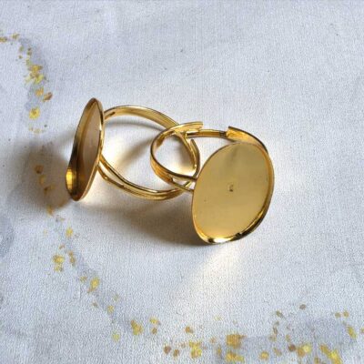 Ring Base Oval Pointed Golden 5pc for Resin Art (TR139)