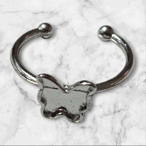 Artistic Butterfly Pointed Silver Ring Bases