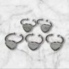 Heart Pointed Silver Ring 5pc set