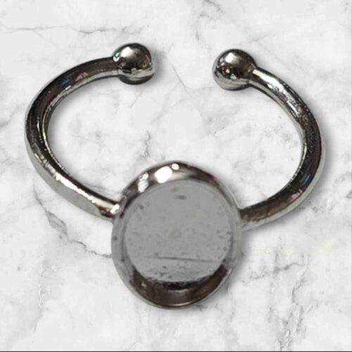 Resin art ring made with Silver Ring Base