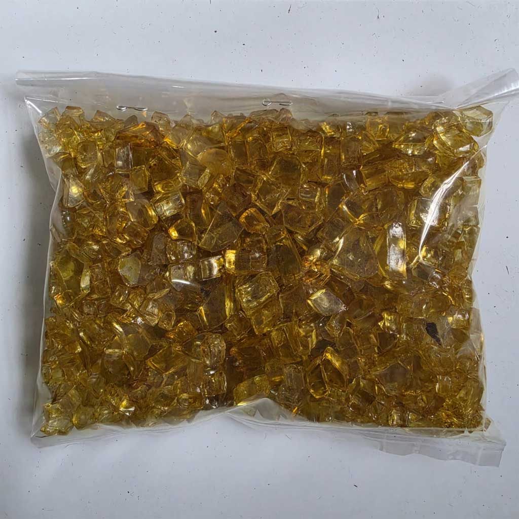 Glass Stone 4 to 6mm 500g (Dark Yellow) 1 500g bag of Dark Yellow Glass Stones