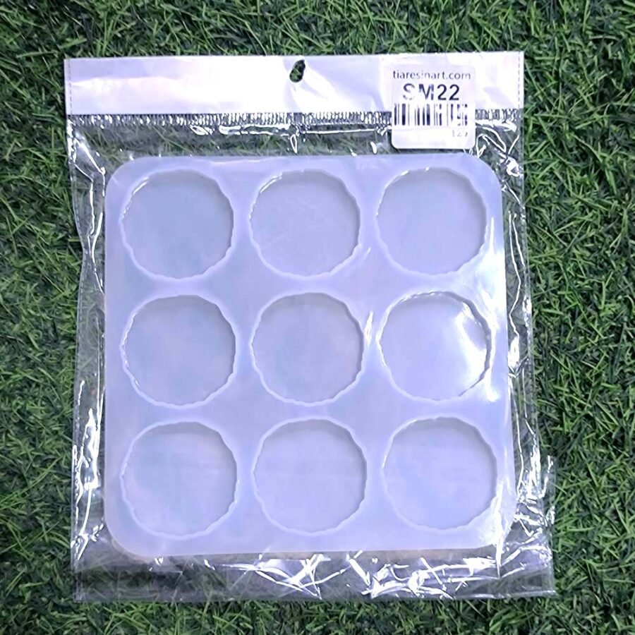 Round Agate Zigzag 2inch 9 Cavity Silicone Mould - Product Image