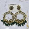 Jhumka Earring Bezels Golden - Green Moti For Resin Art (241) - Product Image