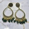 Jhumka Earring Bezels Golden - Green Moti For Resin Art (244) - Product Image