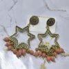 Jhumka Earring Bezels Golden - Baby Pink Moti For Resin Art (250) - Product Image
