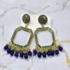 Jhumka Earring Bezels Golden - Blue Moti For Resin Art (259) - Product Image