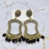 Jhumka Earring Bezels Golden - Black Moti For Resin Art (268) - Product Image