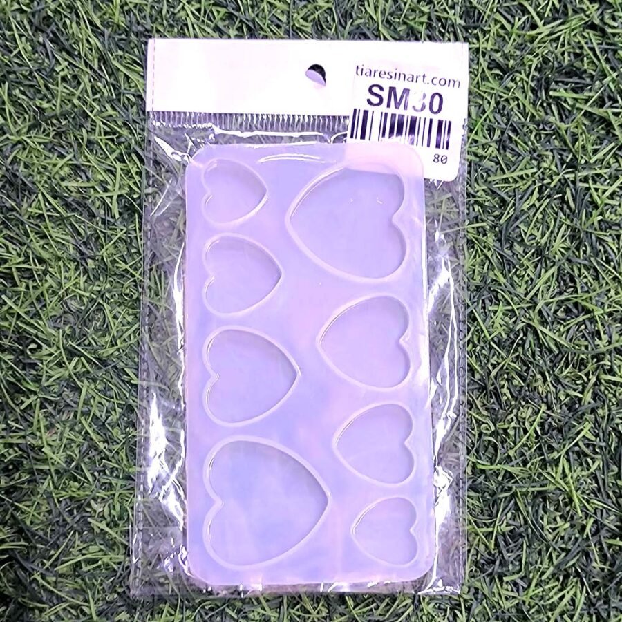 Heart 8 cavity Bracelet 8x14cm Silicon Mould - Product Image