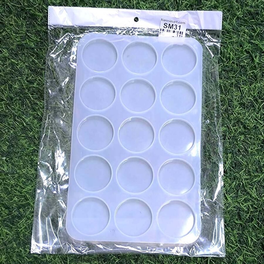 Round 2in Plain 15 Cavity Silicon Mould - Product Image