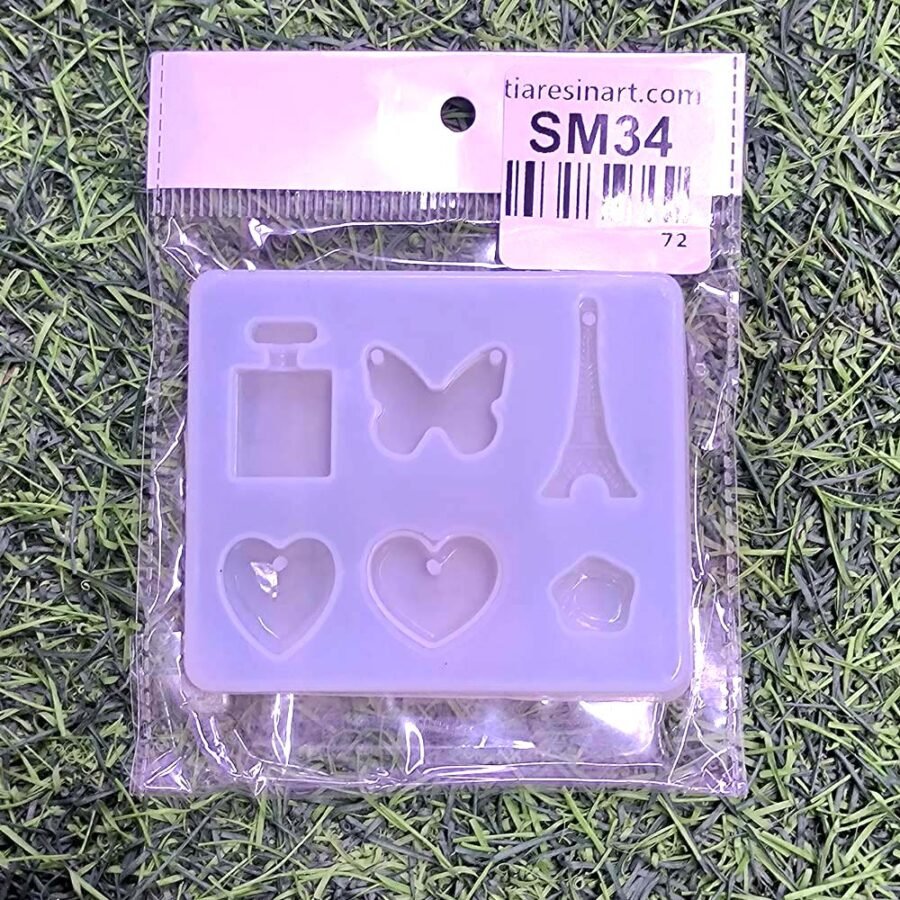6 Cavity Double Heart Silicon Mould - Product Image