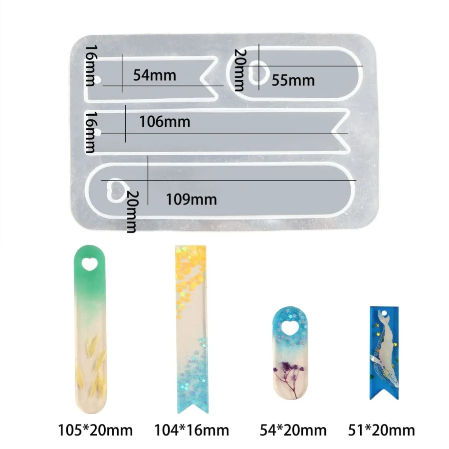 resin bookmark 4 cavity silicon mould for detailed art