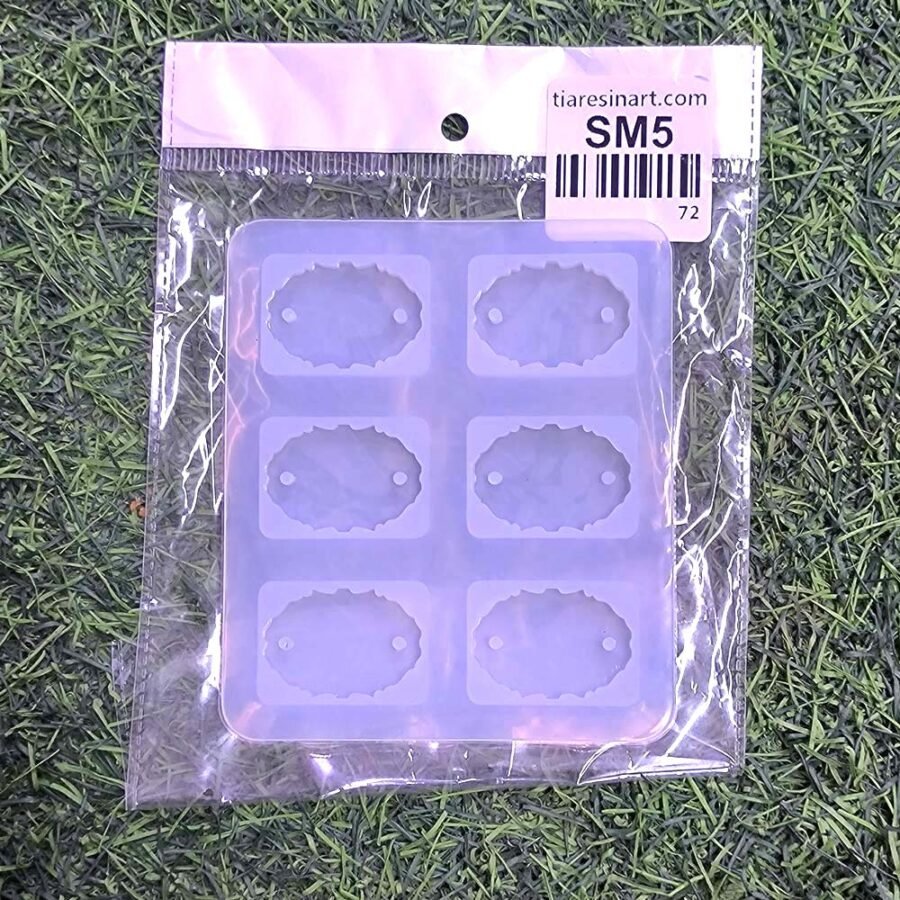 Rakhi and Bracelet Oval Agate 6 cavity Silicon Mould - Product Image