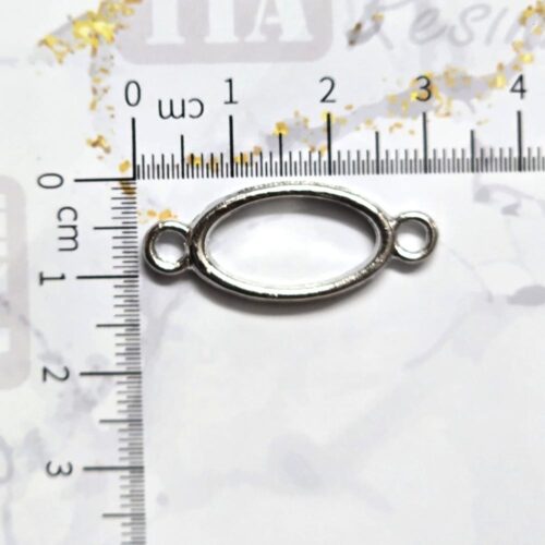 Close-up of Bezels Oval Pendant Earrings