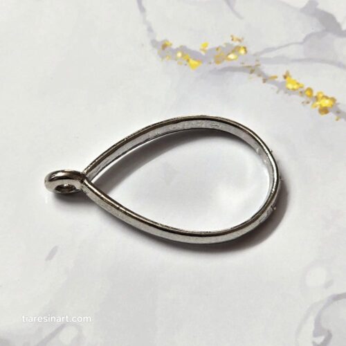 Bezels Oval Resin Art earrings in use
