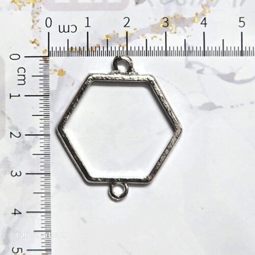 Close-up of Bezel Hexagon Resin Earrings