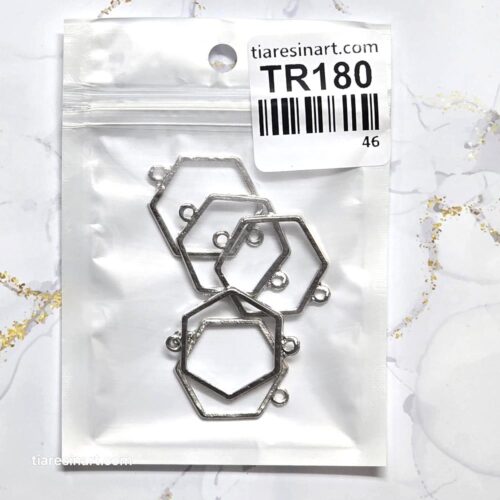 Detailed view of Bezel Hexagon Resin Earrings