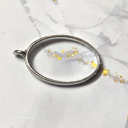 Resin Art Pendant Earrings in use