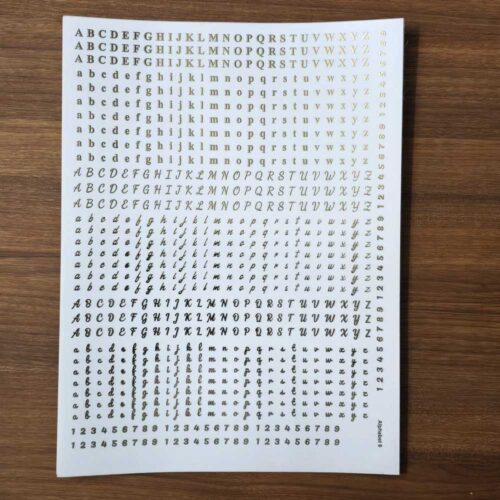 Alphabet EMBOSSED STICKER SHEET A/4 (09) - Product Image