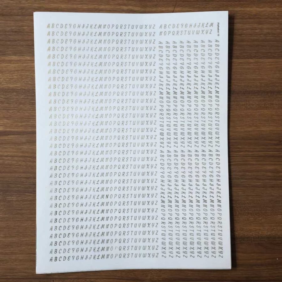 Alphabet EMBOSSED STICKER SHEET A/4 (10) - Product Image