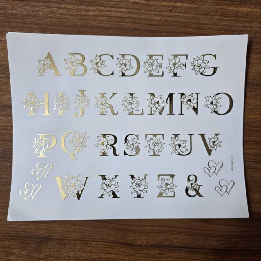 Alphabet EMBOSSED STICKER SHEET A/4 (22) - Product Image