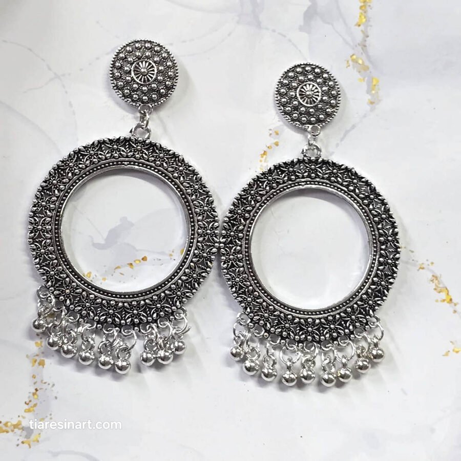 Jhumka Earring Bezels Silver For Resin Art (304) - Product Image