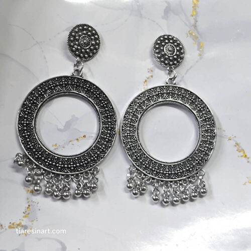 Jhumka Earring Bezels Silver For Resin Art (307) - Product Image