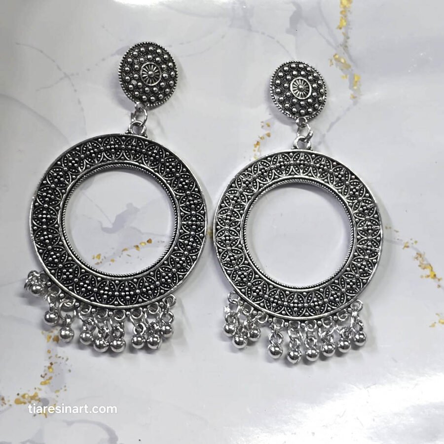 Jhumka Earring Bezels Silver For Resin Art (307) - Product Image