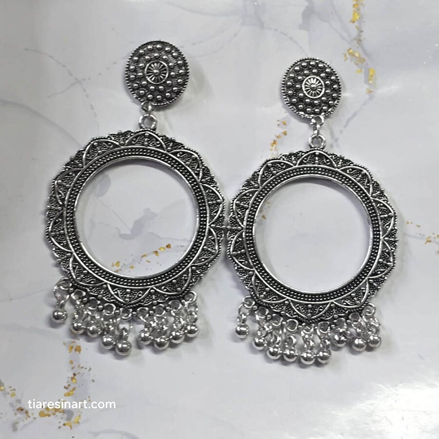 Jhumka Earring Bezels Silver For Resin Art (309) - Product Image