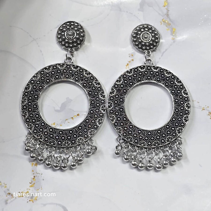 Jhumka Earring Bezels Silver For Resin Art (310) - Product Image
