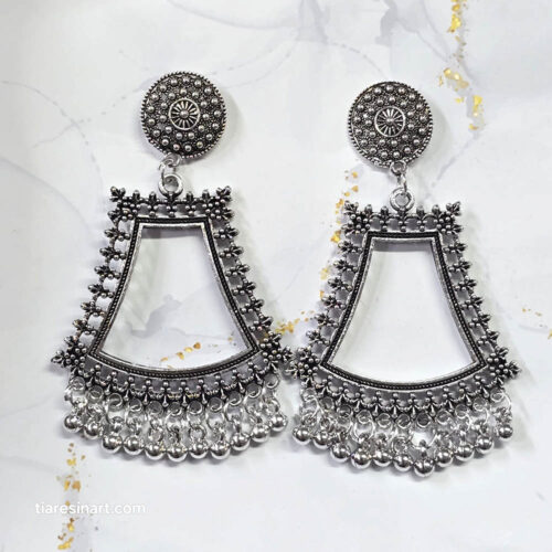 Jhumka Earring Bezels Silver For Resin Art (311) - Product Image