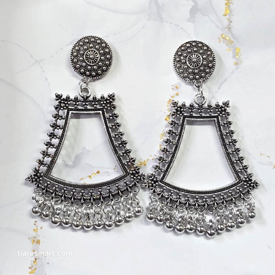 Jhumka Earring Bezels Silver For Resin Art (311) - Product Image