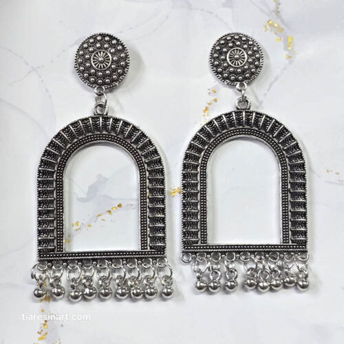 Jhumka Earring Bezels Silver For Resin Art (312) - Product Image