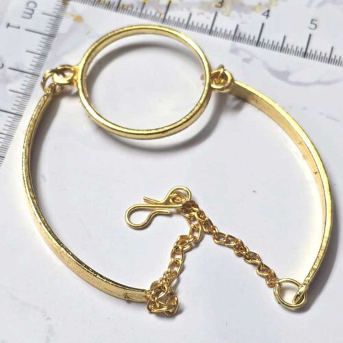 Resin jewelry bracelet round base with chain