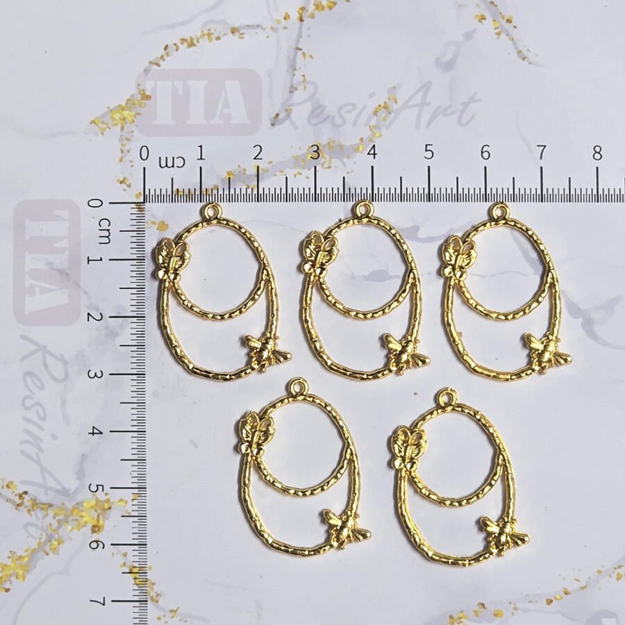Bezel Pack of 5 - Golden Pendant Earrings For Resin Art - 361 - Product Image