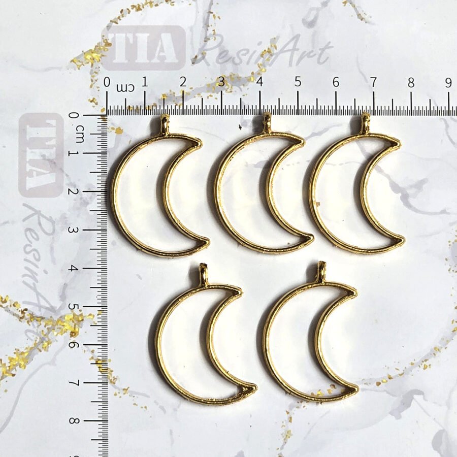 Bezel Pack of 5 - Golden Pendant Earrings For Resin Art - 362 - Product Image